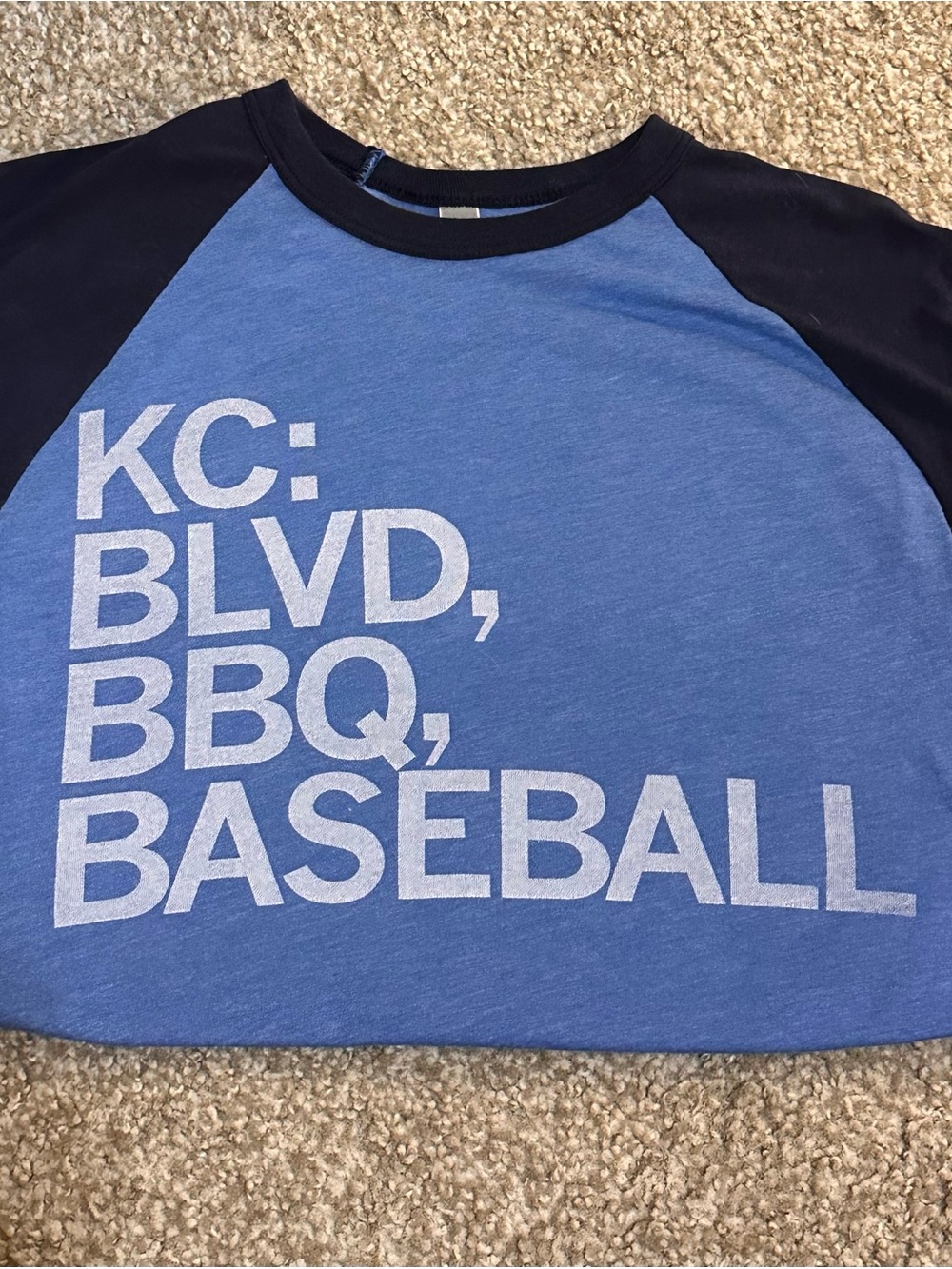 Blue & Navy Graphic Tee KC BLVD BBQ BASEBALL
